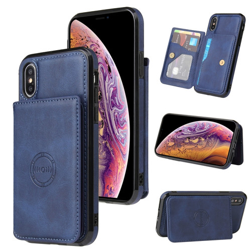 iPhone X / XS Calf Texture Magnetic Case - Blue