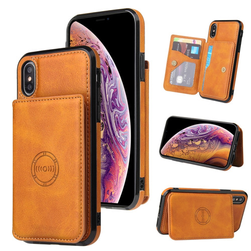 iPhone X / XS Calf Texture Magnetic Case - Brown