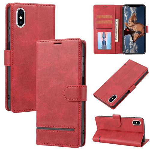 iPhone X / XS Classic Wallet Flip Leather Phone Case - Red