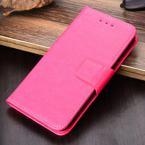 iPhone X / XS Crystal Texture Horizontal Flip Leather Case with Holder & Card Slots & Wallet - Rose Red