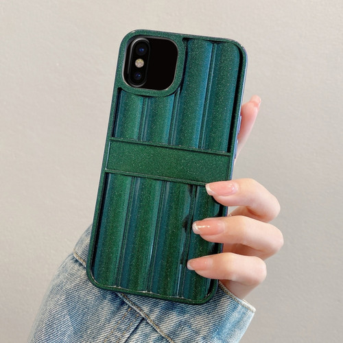 iPhone X / XS Glitter Powder Door Frame TPU Phone Case - Green