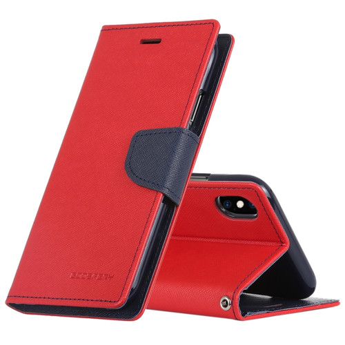 iPhone X / XS GOOSPERY FANCY DIARY Horizontal Flip Leather Case with Holder & Card Slots & Wallet - Red