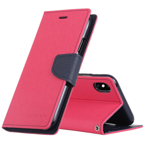 iPhone X / XS GOOSPERY FANCY DIARY Horizontal Flip Leather Case with Holder & Card Slots & Wallet - Rose Red