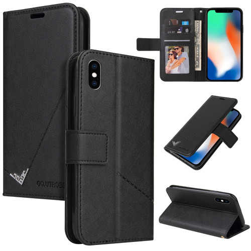 iPhone X / XS GQUTROBE Right Angle Leather Phone Case - Black