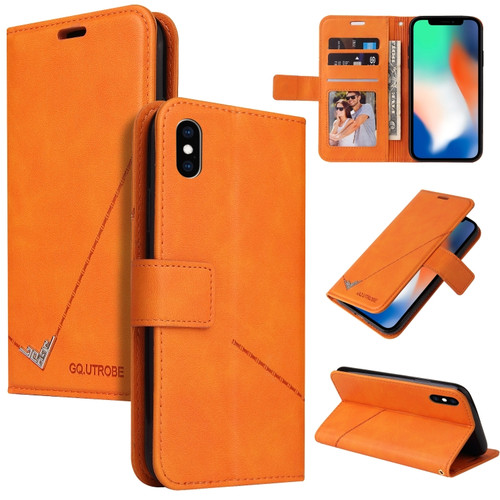 iPhone X / XS GQUTROBE Right Angle Leather Phone Case - Orange