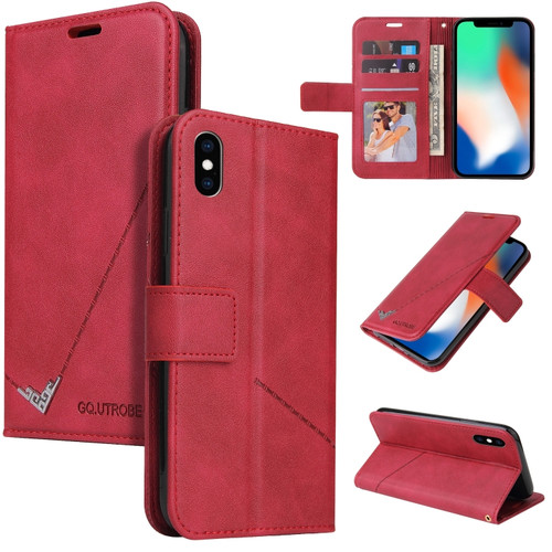iPhone X / XS GQUTROBE Right Angle Leather Phone Case - Red