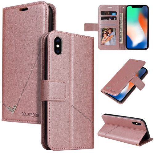 iPhone X / XS GQUTROBE Right Angle Leather Phone Case - Rose Gold