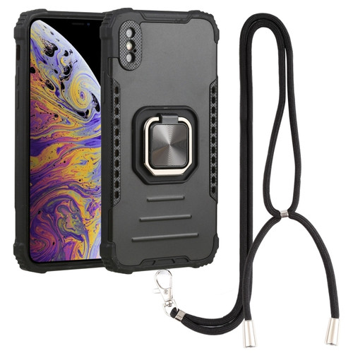 iPhone X / XS Lanyard Aluminum TPU Case - Black