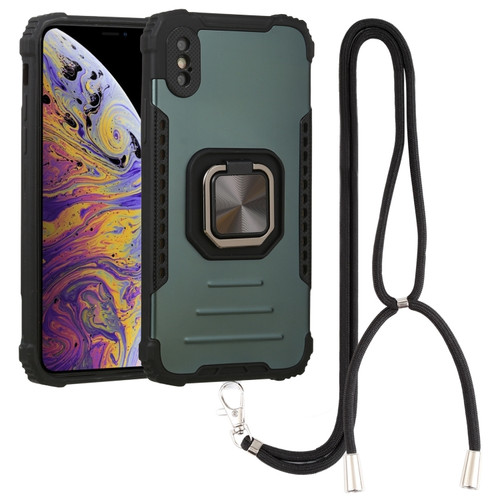 iPhone X / XS Lanyard Aluminum TPU Case - Green