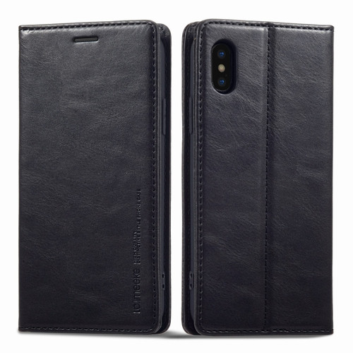 iPhone X / XS LC.IMEEKE RFID Anti-theft Leather Phone Case - Black
