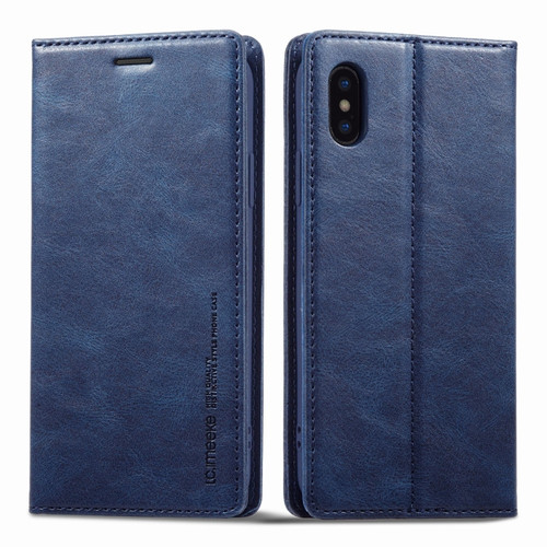 iPhone X / XS LC.IMEEKE RFID Anti-theft Leather Phone Case - Blue