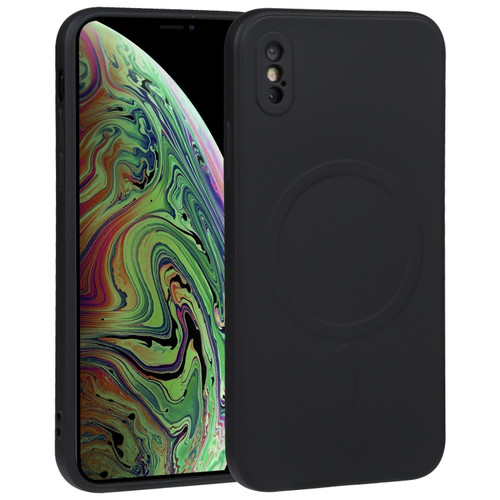 iPhone X / XS Liquid Silicone Full Coverage Shockproof Magsafe Phone Case - Black