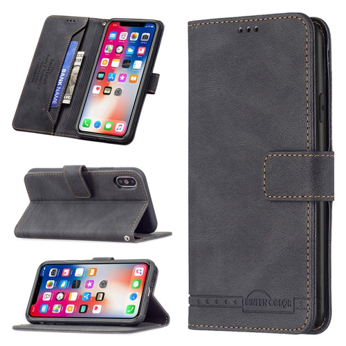 iPhone X / XS Magnetic Clasp RFID Blocking Anti-Theft Leather Case with Holder & Card Slots & Wallet - Black