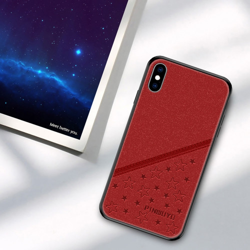 iPhone X / XS PINWUYO Full Coverage Waterproof Shockproof PC+TPU+PU Case - Red