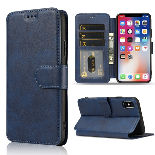 iPhone X / XS Shockproof PU + TPU Leather Phone Case - Blue