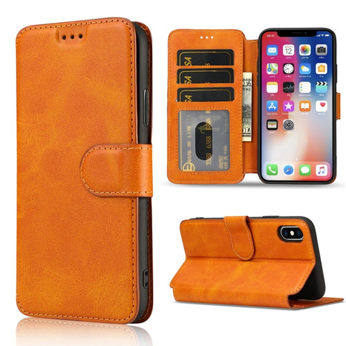 iPhone X / XS Shockproof PU + TPU Leather Phone Case - Khaki