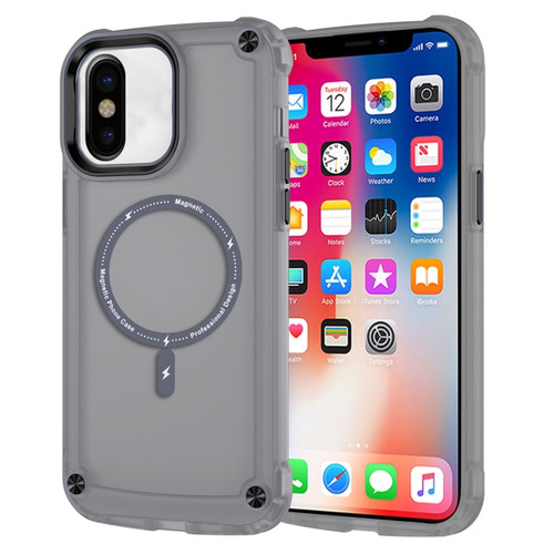 iPhone X / XS Skin Feel TPU + PC MagSafe Magnetic Phone Case - Transparent Black