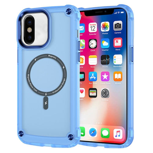 iPhone X / XS Skin Feel TPU + PC MagSafe Magnetic Phone Case - Transparent Blue