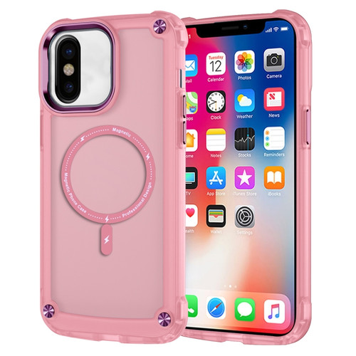 iPhone X / XS Skin Feel TPU + PC MagSafe Magnetic Phone Case - Transparent Pink