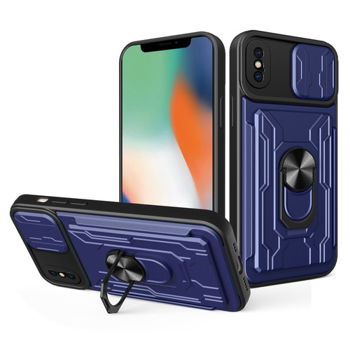 iPhone X / XS Sliding Camshield Card Phone Case - Blue