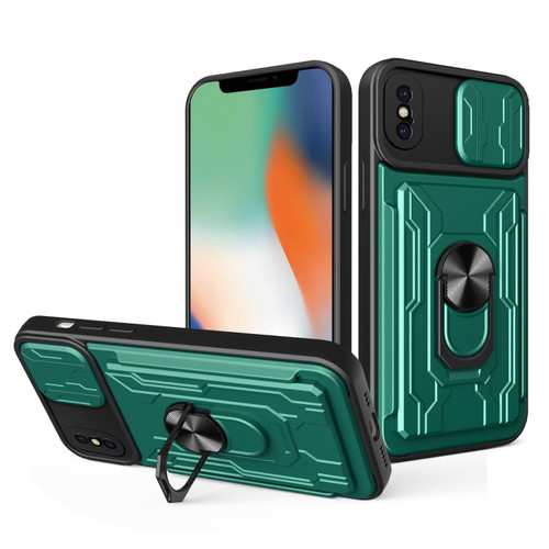 iPhone X / XS Sliding Camshield Card Phone Case - Dark Green