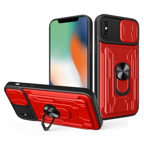 iPhone X / XS Sliding Camshield Card Phone Case - Red