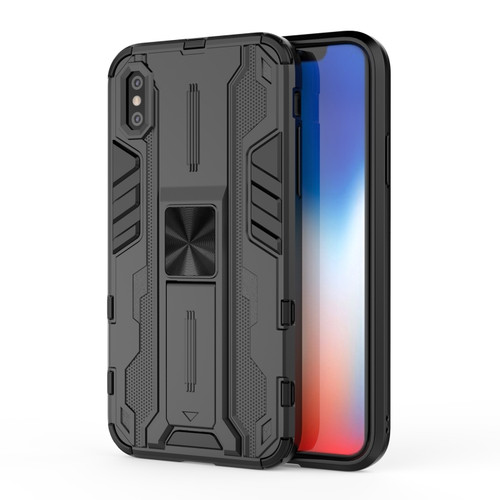 iPhone X / XS Supersonic PC + TPU Shock-proof Protective Case with Holder - Black