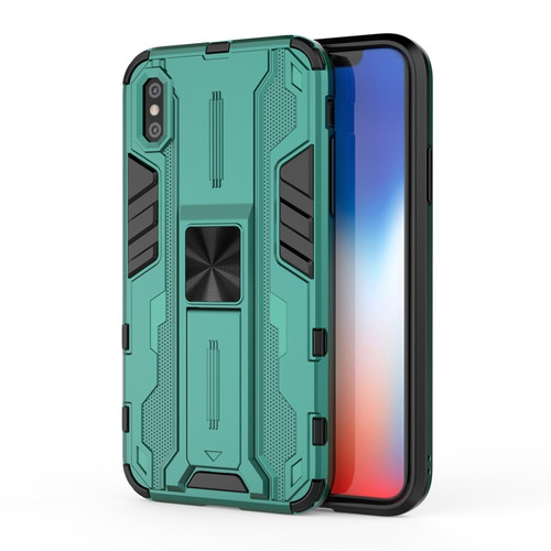 iPhone X / XS Supersonic PC + TPU Shock-proof Protective Case with Holder - Green