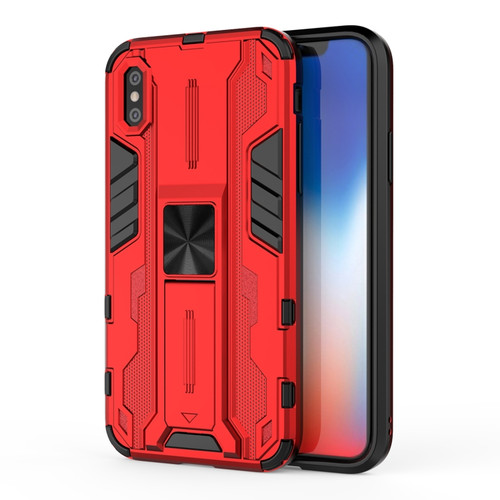iPhone X / XS Supersonic PC + TPU Shock-proof Protective Case with Holder - Red