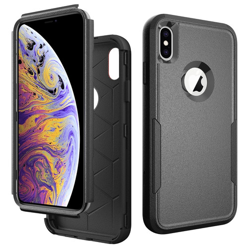iPhone X / XS TPU + PC Shockproof Protective Case - Black