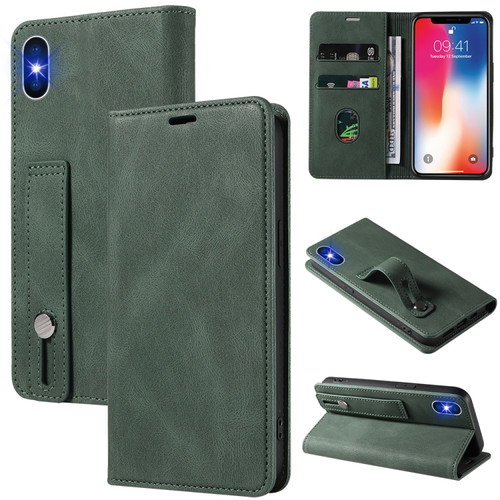 iPhone X / XS Wristband Magnetic Leather Phone Case - Green