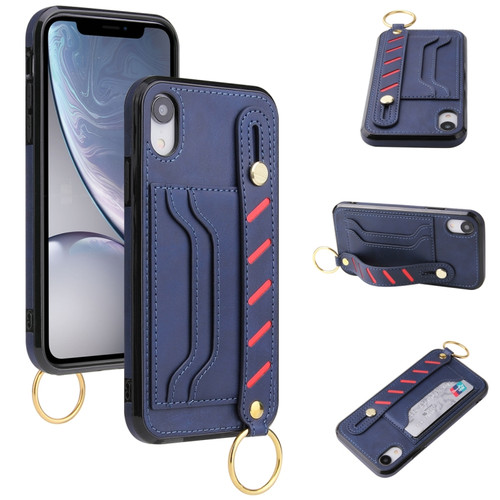 iPhone X / XS Wristband Wallet Leather Phone Case - Blue