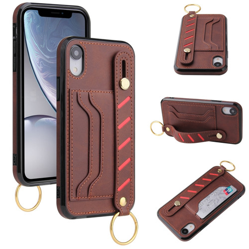 iPhone X / XS Wristband Wallet Leather Phone Case - Brown