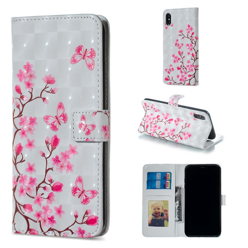 iPhone X Butterfly Love Flower Pattern Horizontal Flip Leather Case with Holder & Card Slots & Photo Frame & Wallet