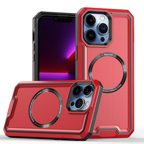 iPhone XS / X Armour Two-color MagSafe Magnetic TPU + PC Phone Case - Red