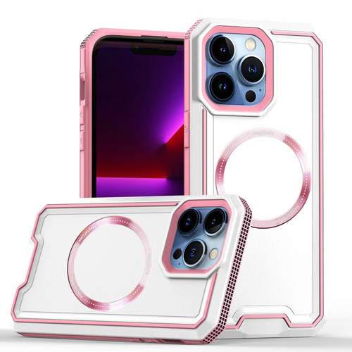 iPhone XS / X Armour Two-color MagSafe Magnetic TPU + PC Phone Case - White