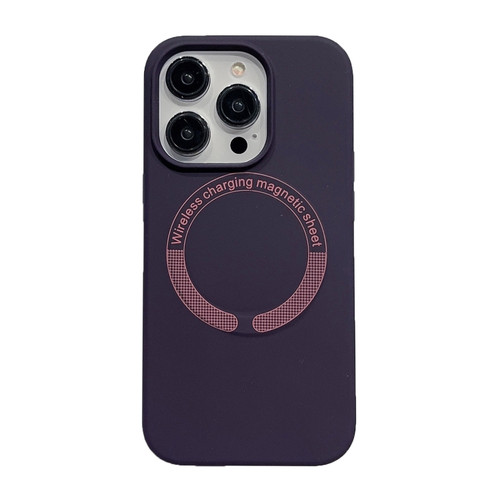 iPhone 15 Pro Max Magsafe Magnetic Silicone Phone Case - Dark Purple