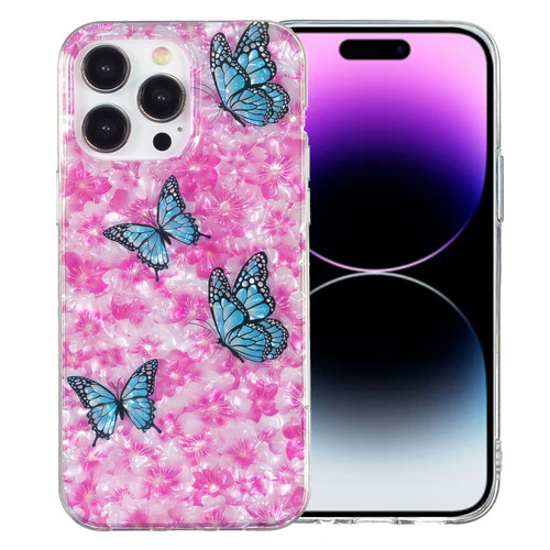 iPhone 15 Pro Max IMD Shell Pattern TPU Phone Case - Colorful Butterfly