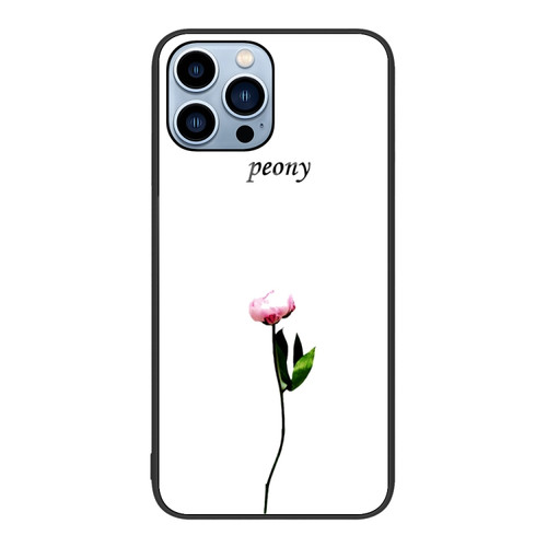 iPhone 15 Pro Max Colorful Painted Glass Phone Case - A Flower