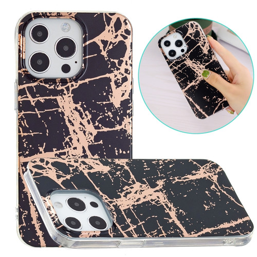 Electroplating Soft TPU Phone Case iPhone 15 Pro - Black Gold