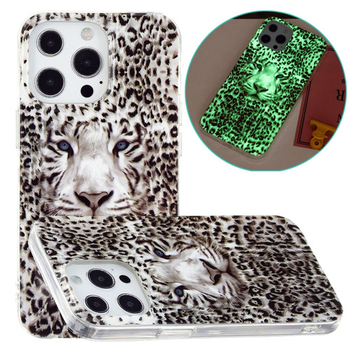 iPhone 15 Pro Electroplating Soft TPU Phone Case - Leopard Tiger
