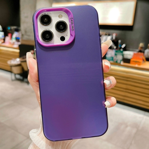 iPhone 15 Pro IMD Colorful Gradient Acrylic Phone Case - Purple