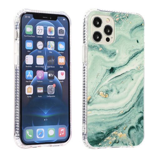 iPhone 13 Pro Max Sands Marble Double-sided IMD Pattern TPU + Acrylic Case - Green
