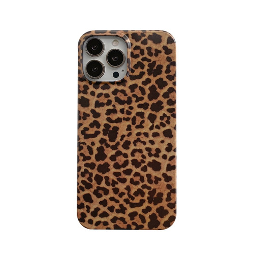 iPhone 13 Pro Max Leopard Pattern Non-full Coverage TPU Protective Case  - Brown
