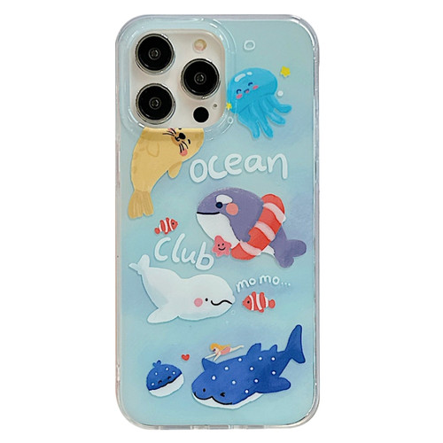 iPhone 13 Pro Max IMD Cute Animal Pattern Phone Case - Seal