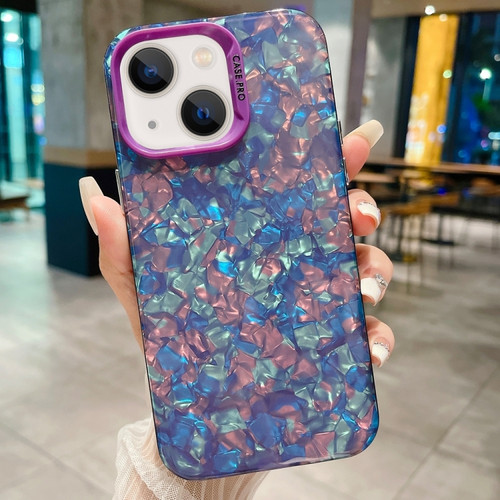 iPhone 15 IMD Shell Texture TPU + Acrylic Phone Case - Purple