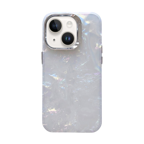 iPhone 15 Gradient Shell Texture TPU + Acrylic IMD Phone Case - Silver