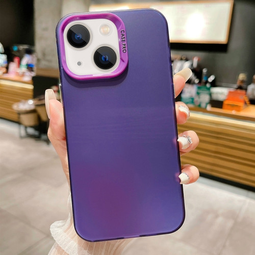 iPhone 15 IMD Colorful Gradient Acrylic Phone Case - Purple