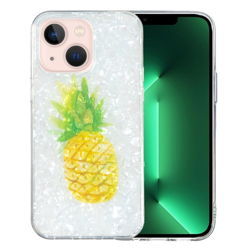iPhone 15 Plus IMD Shell Pattern TPU Phone Case - Pineapple