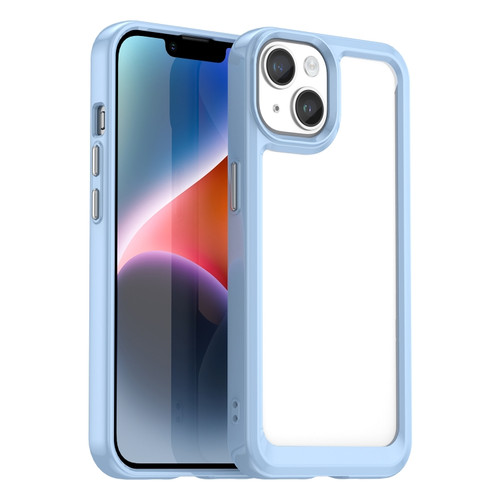 iPhone 15 Plus Colorful Series Acrylic + TPU Phone Case - Blue